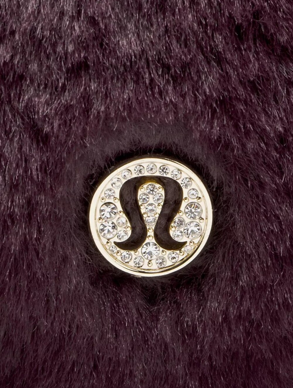 Lululemon Plush Fleece Large 2L Crossbody Bag Black Plum & Gold Metal Hardware - Picture 4 of 8
